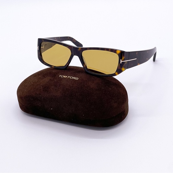 NEW TOM FORD UNISEX SUNGLASSES BLACK YELLOW SQUARE EYEWEAR TOM FORD - Picture 3 of 12